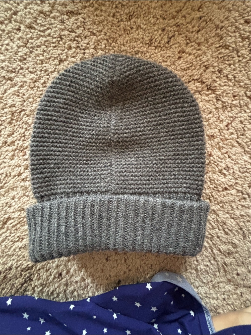 Hermes Gray Cashmere Beanie Hat with Leather Accents Men's Small - Picture 7 of 8